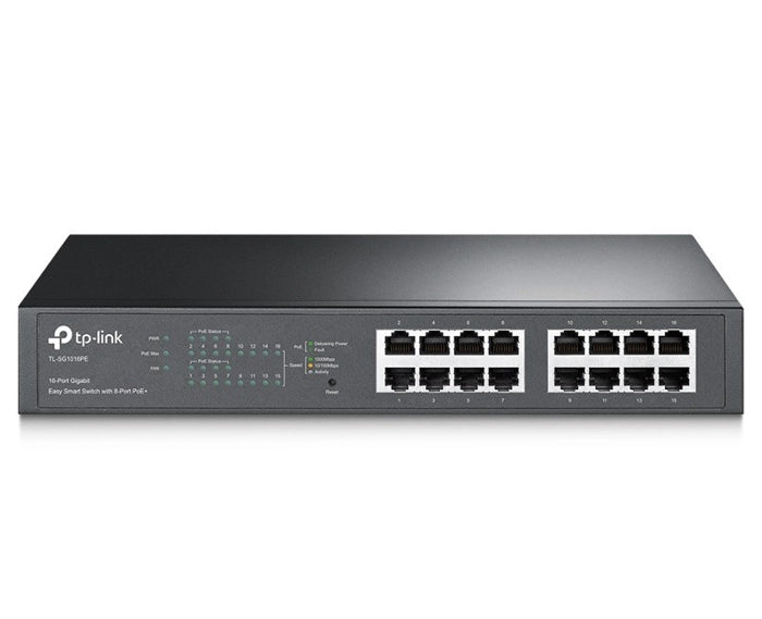 Tp-Link TL-SG1016PE 8 Port Poe+ 16 Port 10-100-1000 Mbps Switch Çelik Kasa Rack Mount