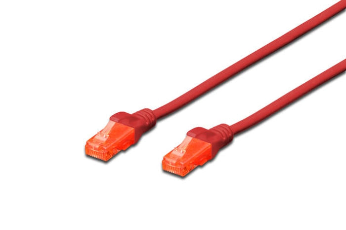 DIGITUS DK-1617-010/R Digitus Patch Kablo, U-UTP, CAT. 6, 1 metre, AWG 26/7, Cu, LSZH, kırmızı renk