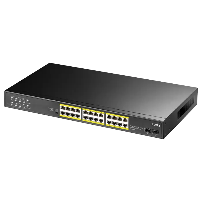 Cudy Gs1028Ps2 24 Port 10/100/1000 Yönetilemez 2 Sfp (1Gb) Rack Mount (24 Port Poe+) 300W Switch