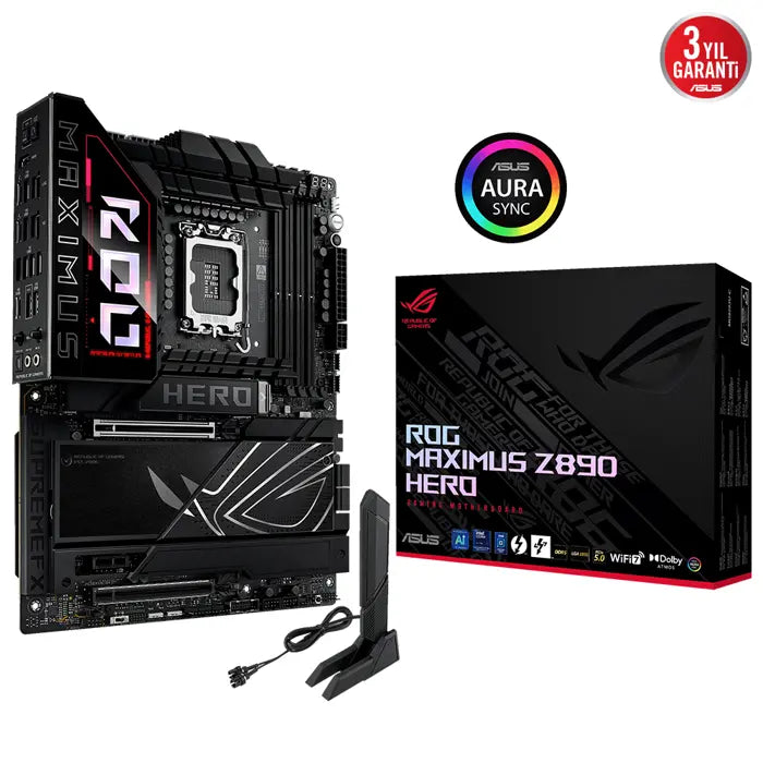 Asus Rog Maxımus Z890 Hero 1851P Ddr5 9200 2Xusb4 6Xm2 Wifi7 Bt 2Xlan Atx