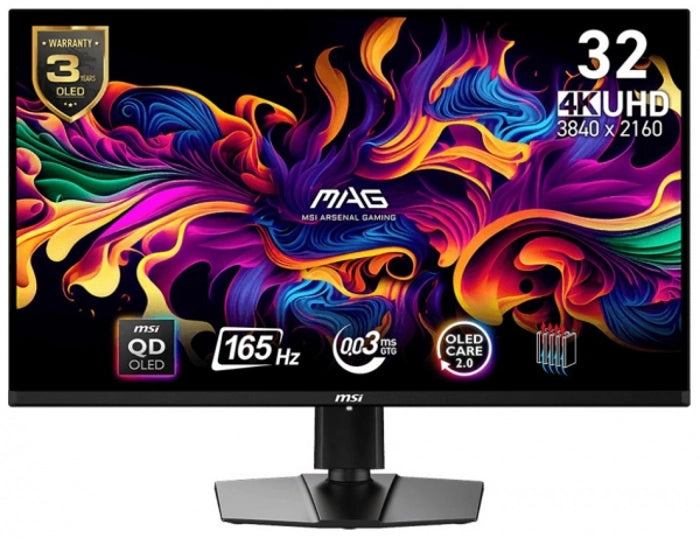 MSI 31.5 MAG 321UP QD-OLED 3840x2160 (UHD) 16:9 FLAT 1500R VA 165HZ 0.03MS FREESYNC PREMIUM GAMING MONITOR