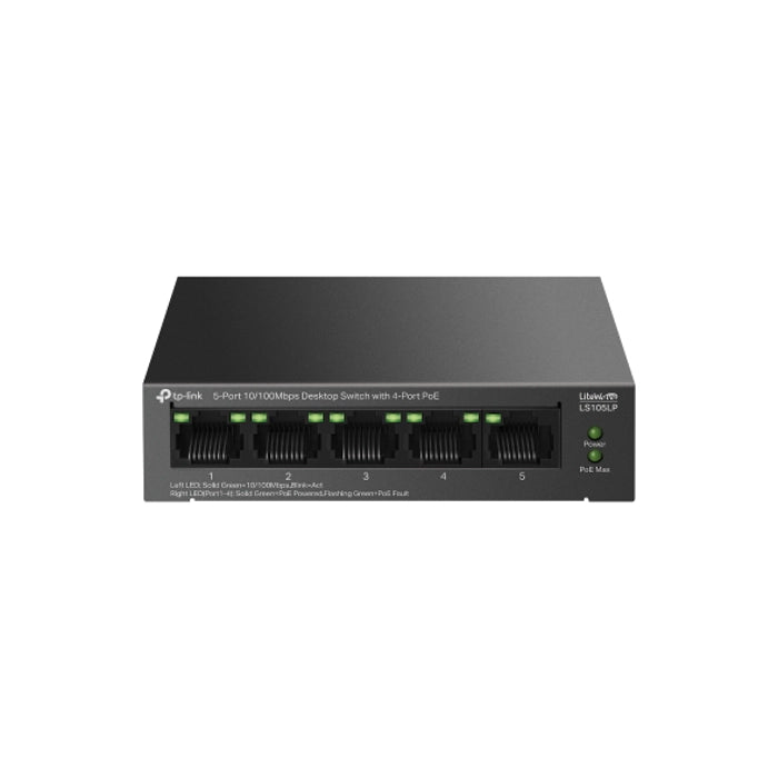 Tp-link LS105LP 4-Port PoE ile 5-Port 10/100Mbps Masaüstü Switch