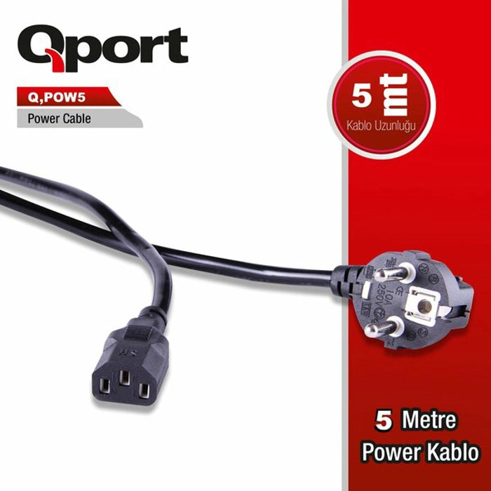 Qport 5 Metre PC Power Kablosu (Q-POW5)