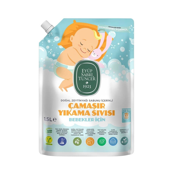 EYÜP SABRİ TUNCER Eyüp Sabri Tuncer Doğal Zeytinyağı 1,5lt İçerikli Bebek Çamaşır Yıkama Sıvısı