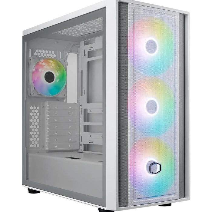 COOLER MASTER CM MasterBox 600 TG Mesh Beyaz ARGB 3x14cm Fanı, Normal ve Back-Connect Anakart Destekli ATX Kasa MB600-WGNN-S00