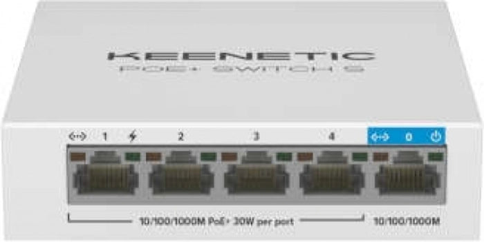 Keenetic PoE+ Switch 5 1x1Gbit 4x1Gbit PoE+ Port IEEE 802.3af/at 60Watt - KN-4610-01-EU