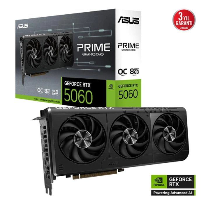 ASUS PRIME-RTX5060-O8G 8Gb 128Bit GDDR7 1xHDMI 3xDP GAMING Ekran Kartı