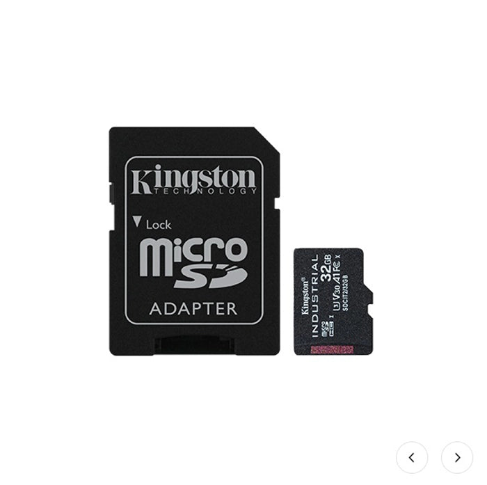 Kingston 32GB SDCIT2/32GB microSDHC Industrial C10 A1 pSLC Card + SD Adapter