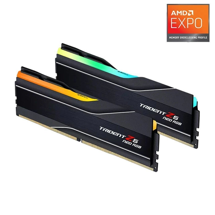GSKILL F5-6000J2636H16GX2-TZ5NR GSKILL TZ5 Neo RGB Siyah DDR5-6000Mhz CL26 32GB (2x16GB) DUAL (26-36-36-96) 1.45V AMD EXPO Teknoloj