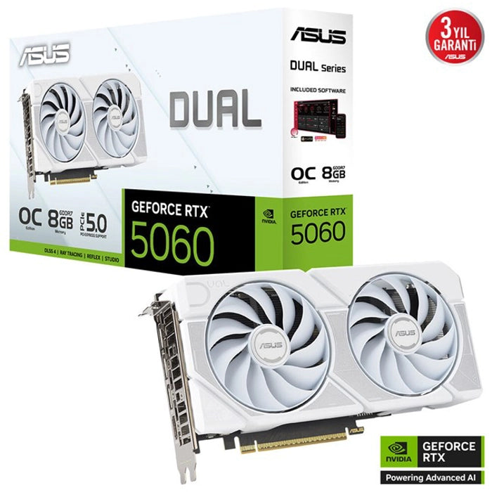 Asus GeForce RTX 5060 8GB Dual OC GD7 128B Beyaz 90YV0N15-M0NA00