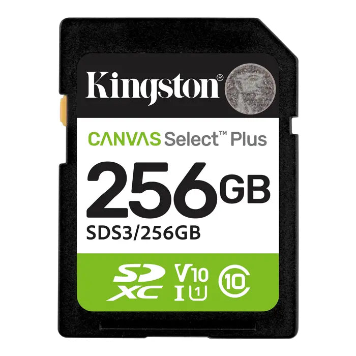 Kingston SDS3/256GB 256GB SDXC Canvas Select Plus Gen3 150MB-s C10 UHS-I U1 V10 Hafıza Kartı