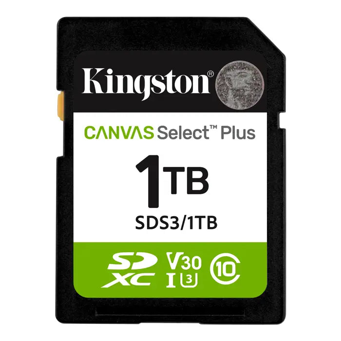 Kingston SDS3/1TB 1TB SDXC Canvas Select Plus Gen3 150MB-s C10 UHS-I U3 V30 Hafıza Kartı