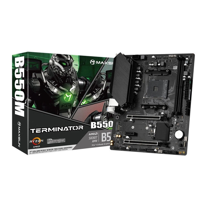 Maxsun Terminator B550M AM4 DDR4 3800 Mhz M.2 HDMI mAtx AMD Anakart MS-TRM-B550M