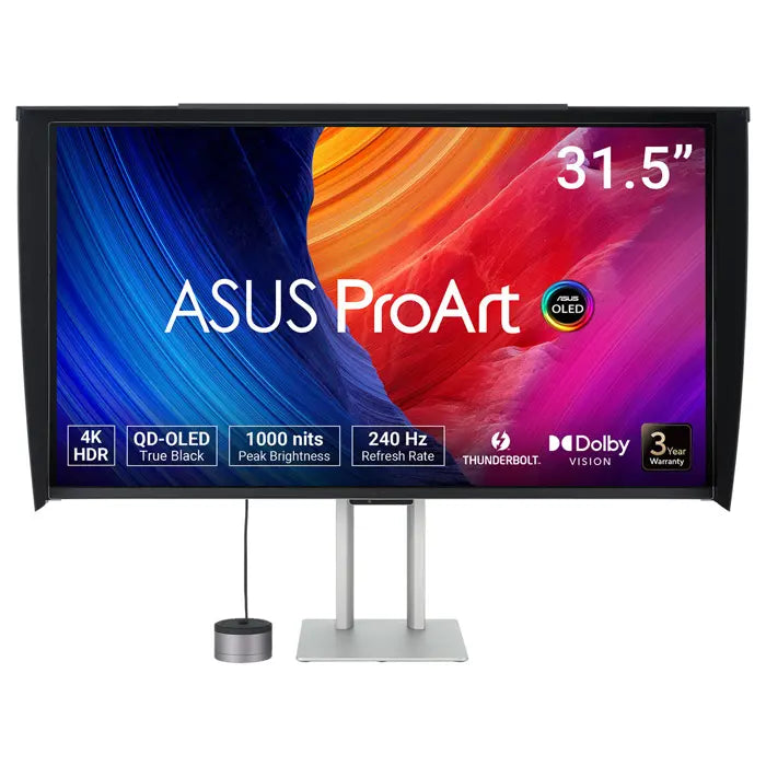 ASUS ProArt PA32UCDMR-K 31.5 QD-OLED 3840x2160 0.1ms 240Hz 250cd Thunderbolt DP HDMI USB-C Hoparlör VESA 3YIL ULTRA SLIM PD 96W  HDR HLG  DOBLY VISION  %99 DCI-P3  THUNDERBOLT DESTEĞİ  CALMAN DESTEĞİ  MONİTÖR