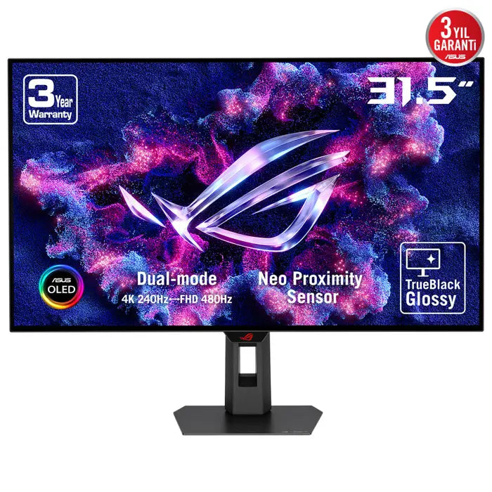 ASUS 31.5 ROG STRİX OLED XG32UCWMG 4K 240HZ / FHD 480HZ 0.03MS HDR10 DUAL MODE WOLED GAMİNG MONİTÖR
