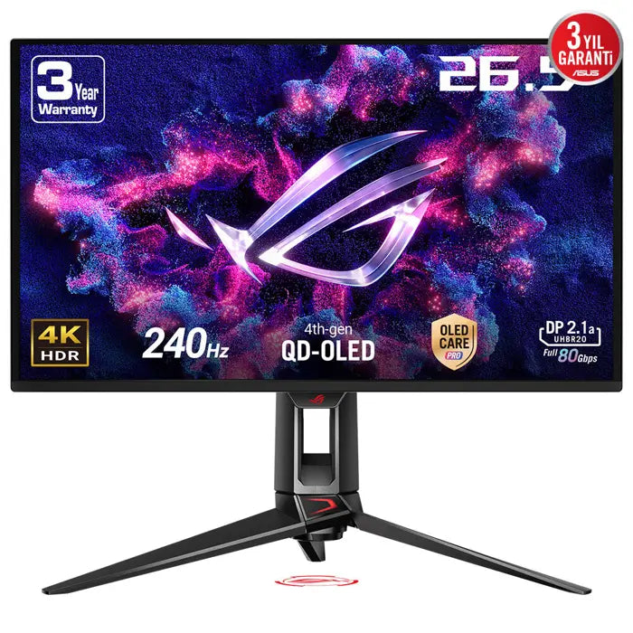 ASUS 27 ROG SWİFT PG27UCDM 240HZ 0.03MS 4K UHD ADAPTİVE SYNC QD-OLED PİVOT  GAMİNG (OYUNCU) MONİTÖR