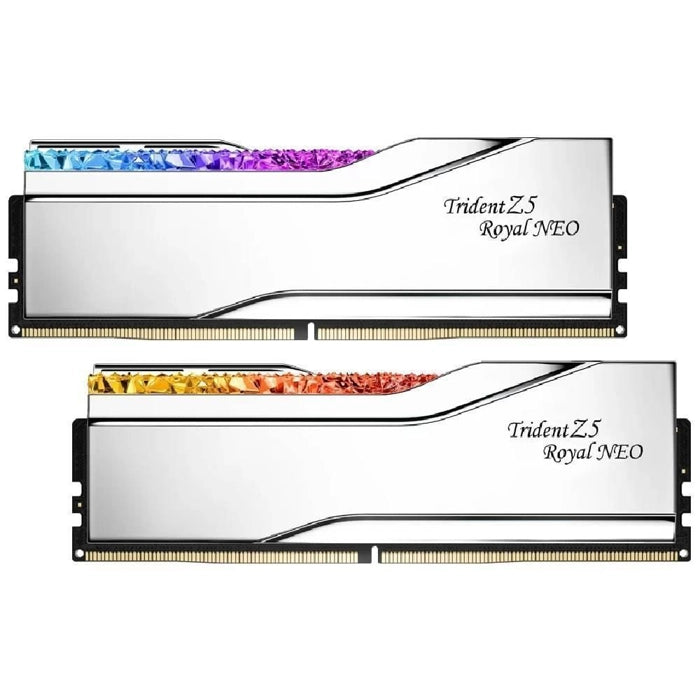 GSKILL TZ5 Royal Neo Silver RGB F5-6000J2636H32GX2-TR5NS 64GB 6000Mhz CL26 (2X32GB) DUAL (26-36-36-96) 1.45V AMD EXPO DDR5