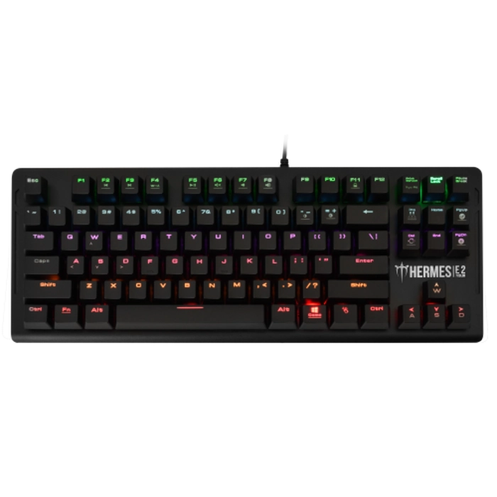 GAMDIAS HERMES-E2, USB Kablolu, İngilizce,  Rainbow Backlight, Blue Mekanik Switch, Gaming Klavye