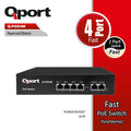 QPORT Q-POE4M 4 PORT 10/100 4 PORT POE 2 PORT UPLINK 60W YONETILEMEZ DESKTOP SWITCH
