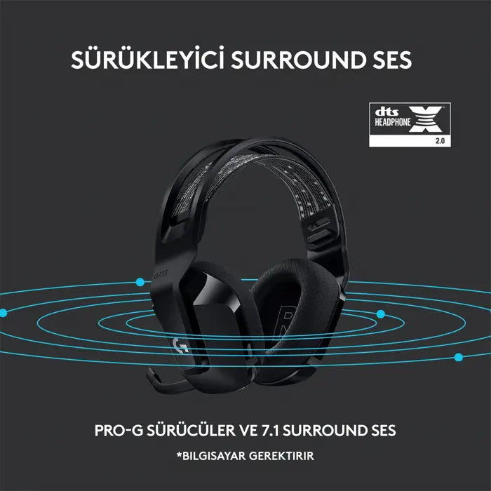 LOGITECH G G733 LIGHTSPEED KABLOSUZ RGB OYUNCU KULAKLIĞI SİYAH 981-000864