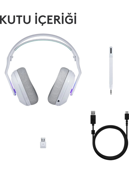 LOGITECH G522 Lightspeed Beyaz RGB Kablolu/Kablosuz Kulak Üstü Oyuncu Kulaklığı