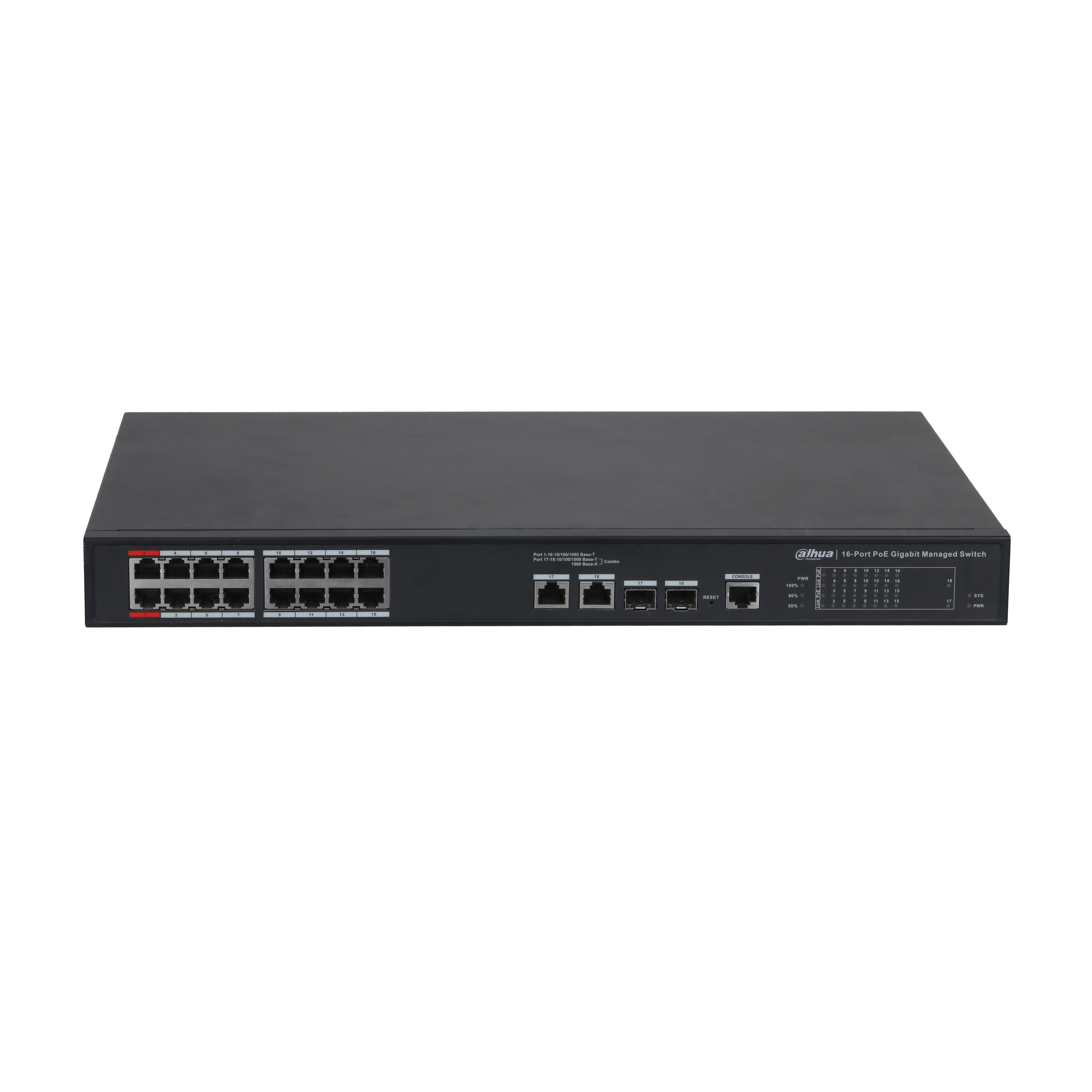 Dahua PFS4218-16ET-240-V3 16 Port PoE Switch Ağ Anahtarı