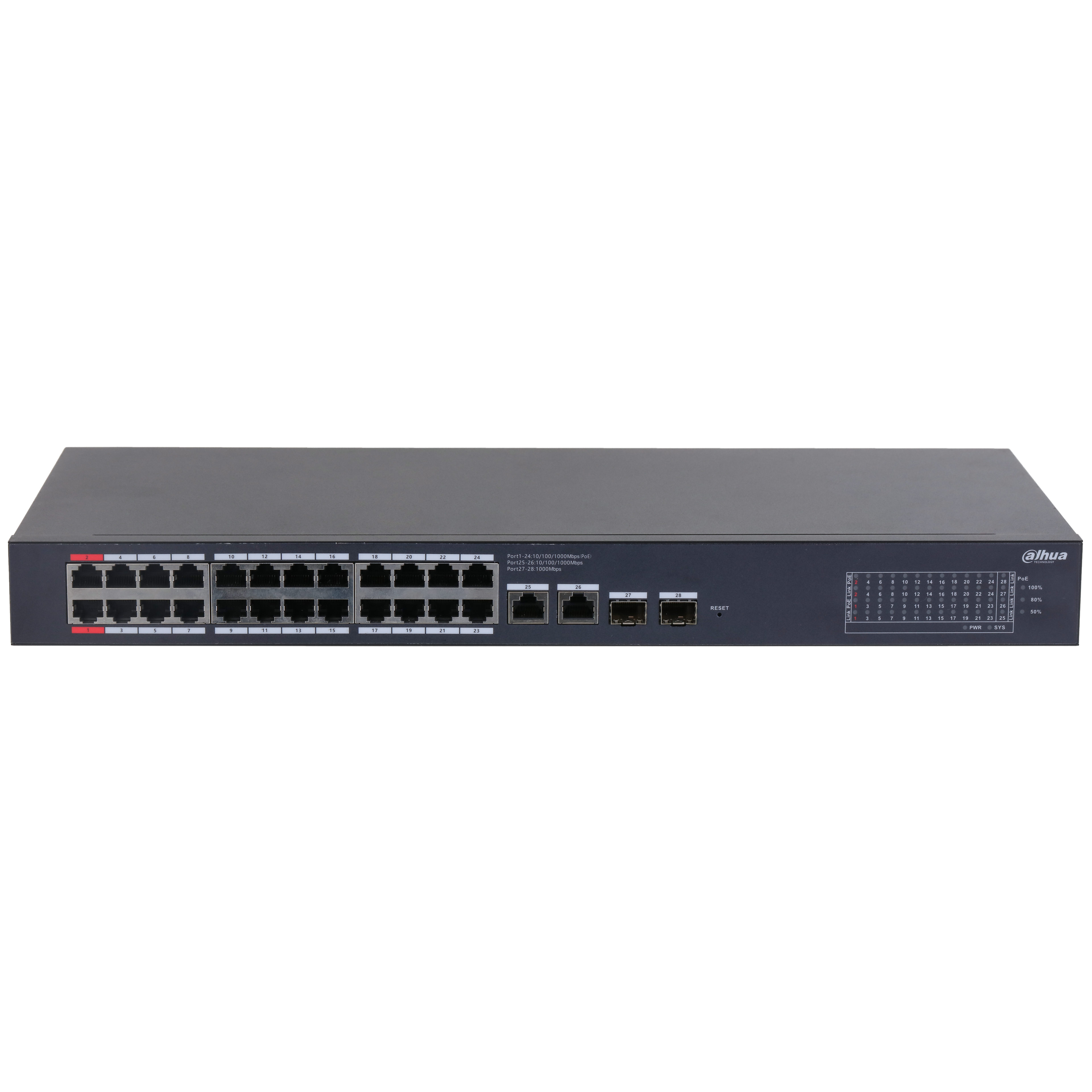 Dahua CS4228-24GT-240 24 Port PoE Switch Ağ Anahtarı