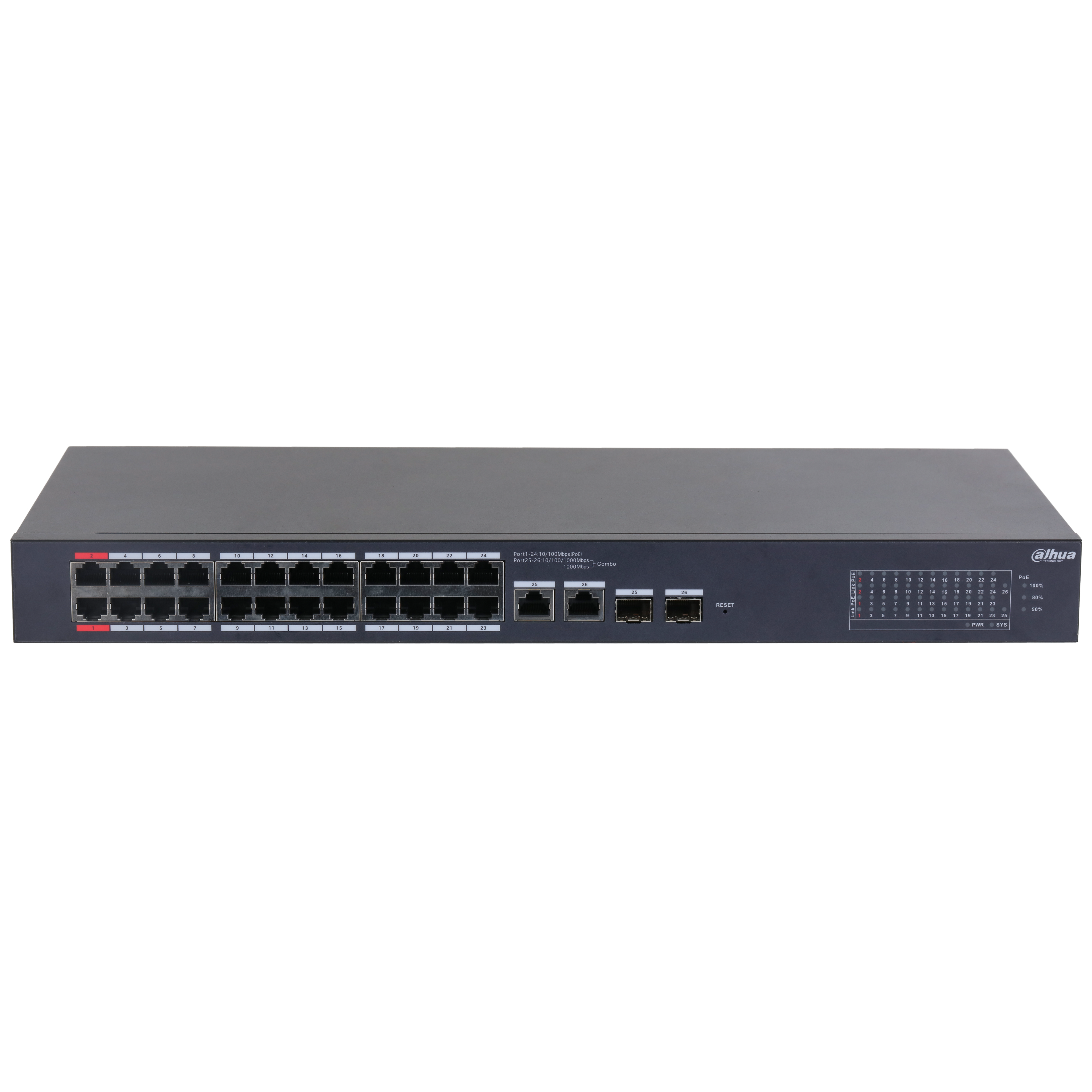 Dahua CS4226-24ET-240 24 Port PoE Switch Ağ Anahtarı