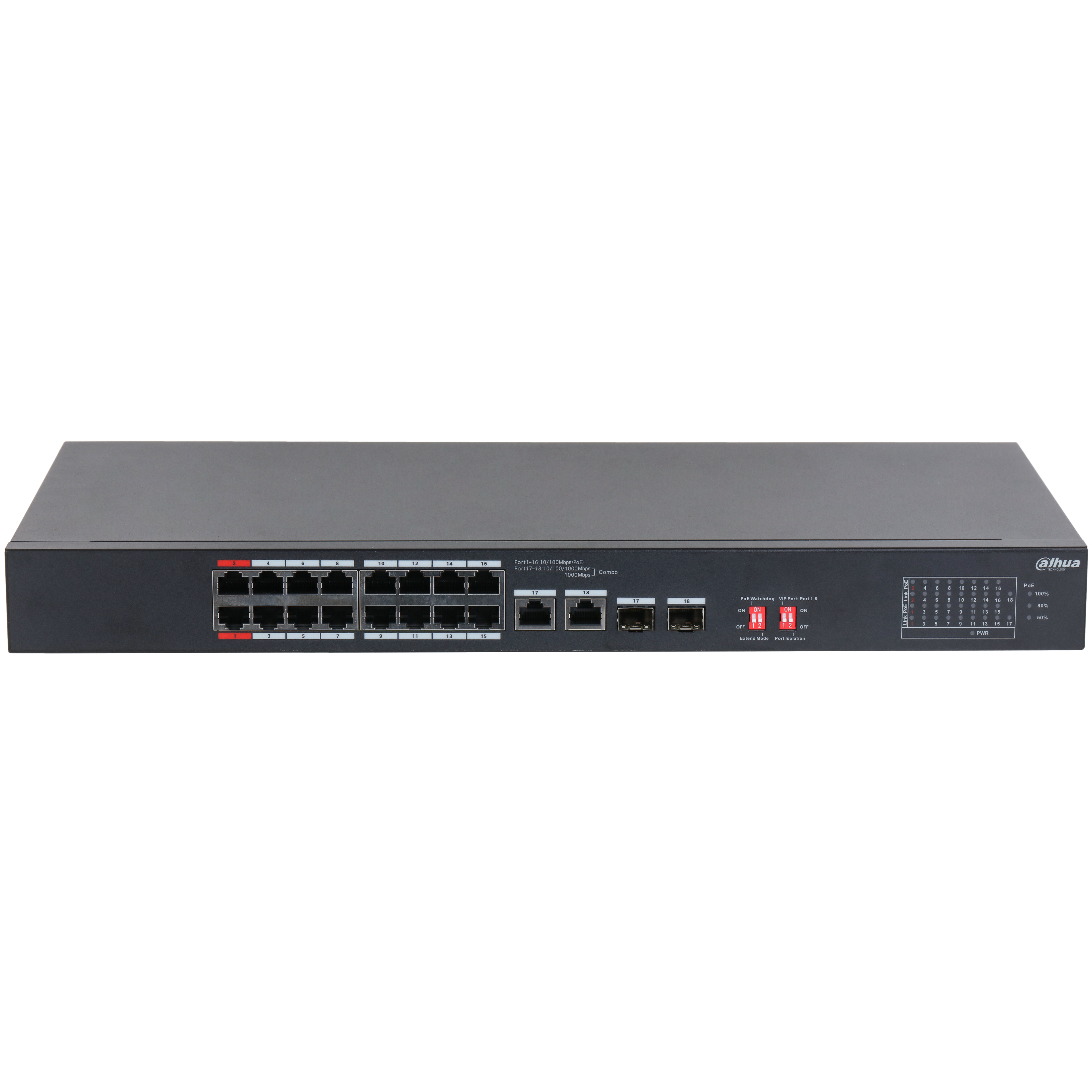 Dahua S3218-16ET-135 16 Port PoE Switch Ağ Anahtarı