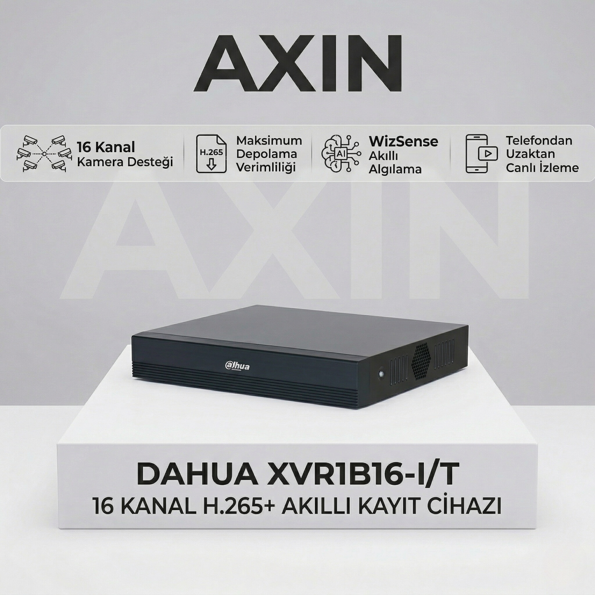 Dahua XVR1B16-I/T 16 Kanal HDMI/VGA Çıkışlı WizSense Hibrit XVR Kayıt Cihazı (16TB SATA)