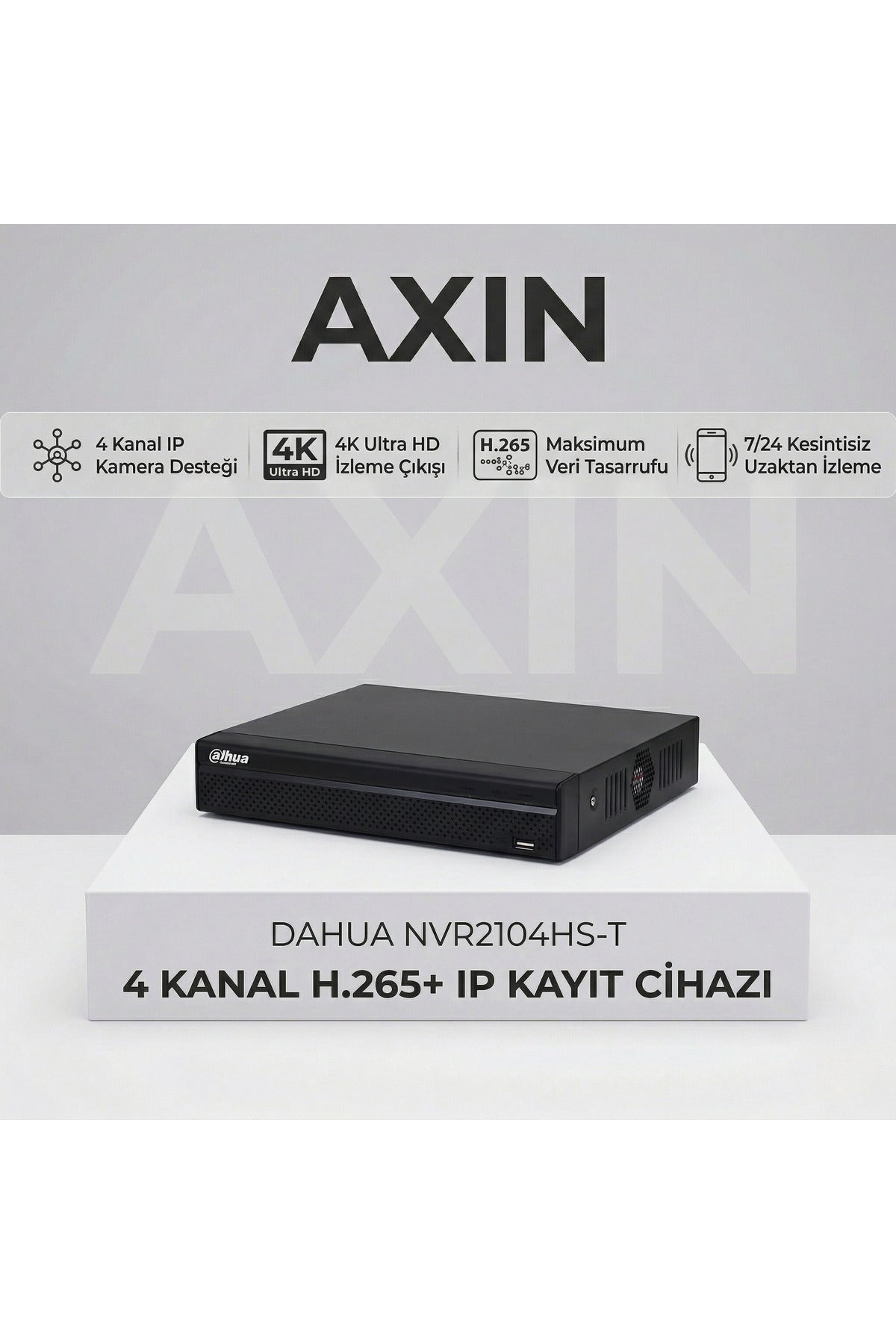 Dahua NVR2104HS-T 4 Kanal H.265+ 4K Destekli Profesyonel IP NVR Kayıt Cihazı