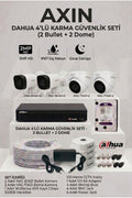 4 Kameralı Güvenlik Seti - 2 Dış Mekan Bullet 2 İç Mekan Dome - Full Paket - 500GB HDD