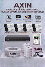 8 Kameralı Full Color Gece Görüşlü Güvenlik Kamera Seti - 1 TB HDD, Yapay Zeka Destekli - Gece Renkli