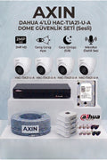 4 Kameralı Dome Güvenlik Kamera Seti - Mikrofonlu (Sesli), 2.8mm Geniş Açı, 500 GB HDD, 4 Kanal XVR - İç Mekan