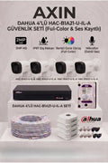 4 Kameralı Full Color Gece Görüşlü Güvenlik Kamera Seti - Mikrofonlu (Sesli), 500 GB HDD, Yapay Zeka Yüz Tanıma - Gece Renkli