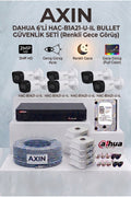6 Kameralı Bullet Full Color Güvenlik Kamera Seti - 500 GB HDD, Akıllı Çift Işık, Yapay Zeka Destekli - Gece Renkli