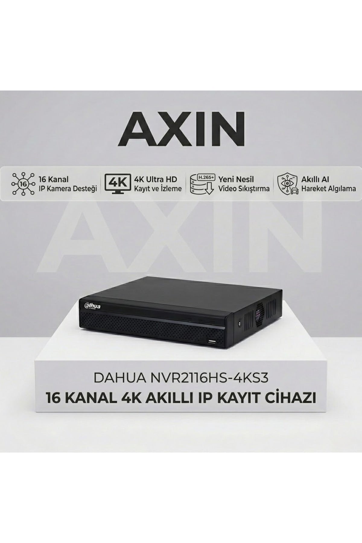 Dahua NVR2116HS-4KS3 16 Kanal 4K H.265+ Akıllı IP NVR Kayıt Cihazı