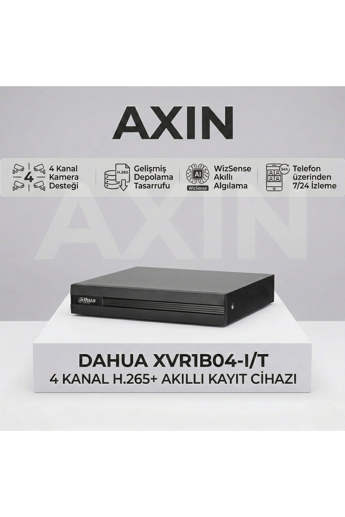 Dahua XVR1B04-I/T 4 Kanal H.265+ 1080N WizSense Akıllı Hibrit XVR Kayıt Cihazı