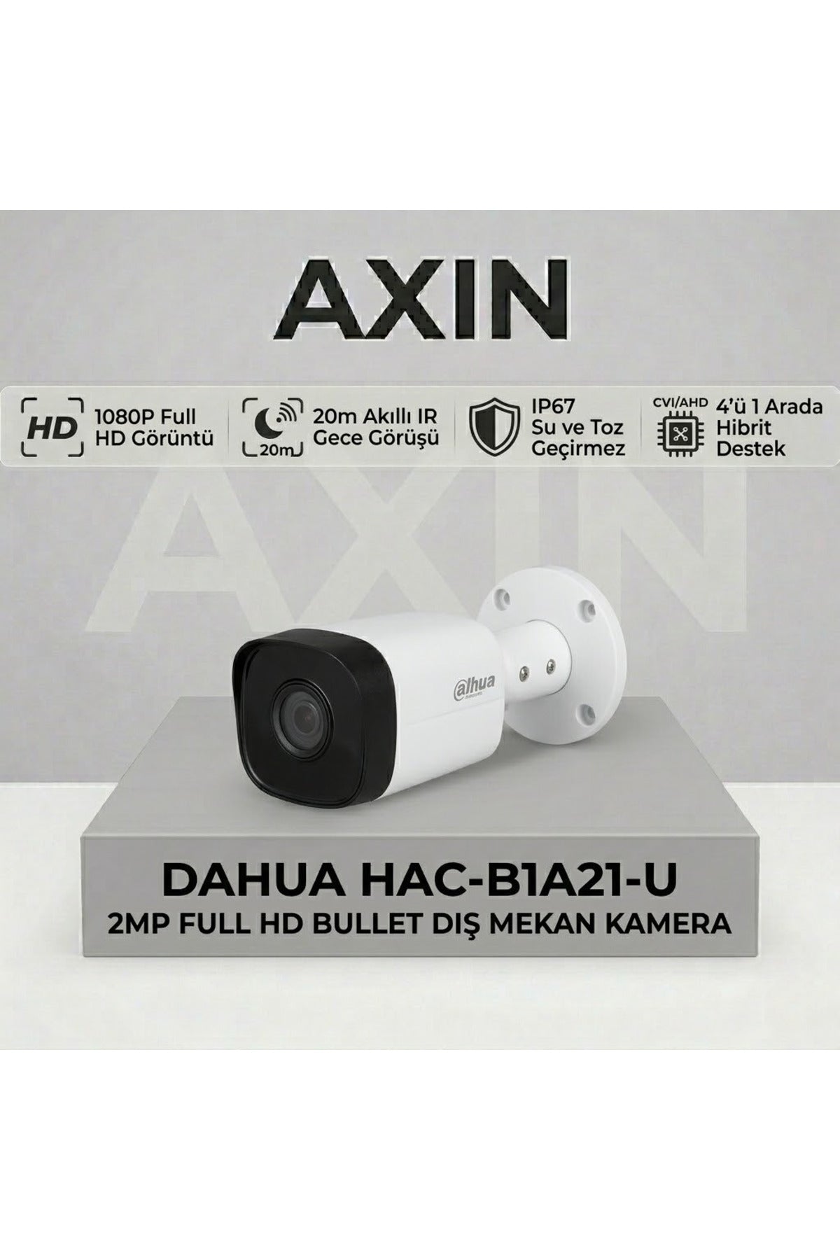 Dahua HAC-B1A21-U 2MP 1080P Full HD 20 Metre Gece Görüşlü 4'ü 1 Arada Güvenlik Kamerası