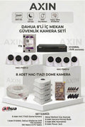 8 Kameralı Full Güvenlik Seti - Gece Görüşlü İç Mekan Dome Kamera Sistemi + 1TB HDD