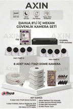 8 Kameralı Full Güvenlik Seti - Gece Görüşlü İç Mekan Dome Kamera Sistemi + 1TB HDD