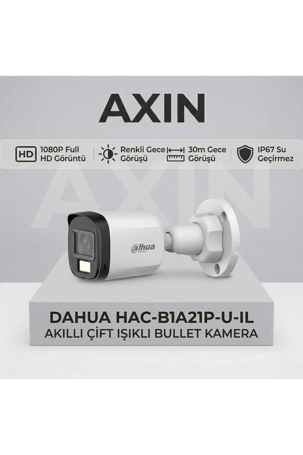 Dahua HAC-B1A21P-U-IL 2MP 1080P Akıllı Çift Işıklı Renkli Gece Görüşlü 30m Bullet Kamera