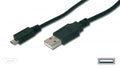 DIGITUS AK-300110-010-S USB 2.0 Bağlantı Kablo, USB A Erkek <> Mikro USB B Erkek, 1 metre, AWG 28, UL, siyah renk