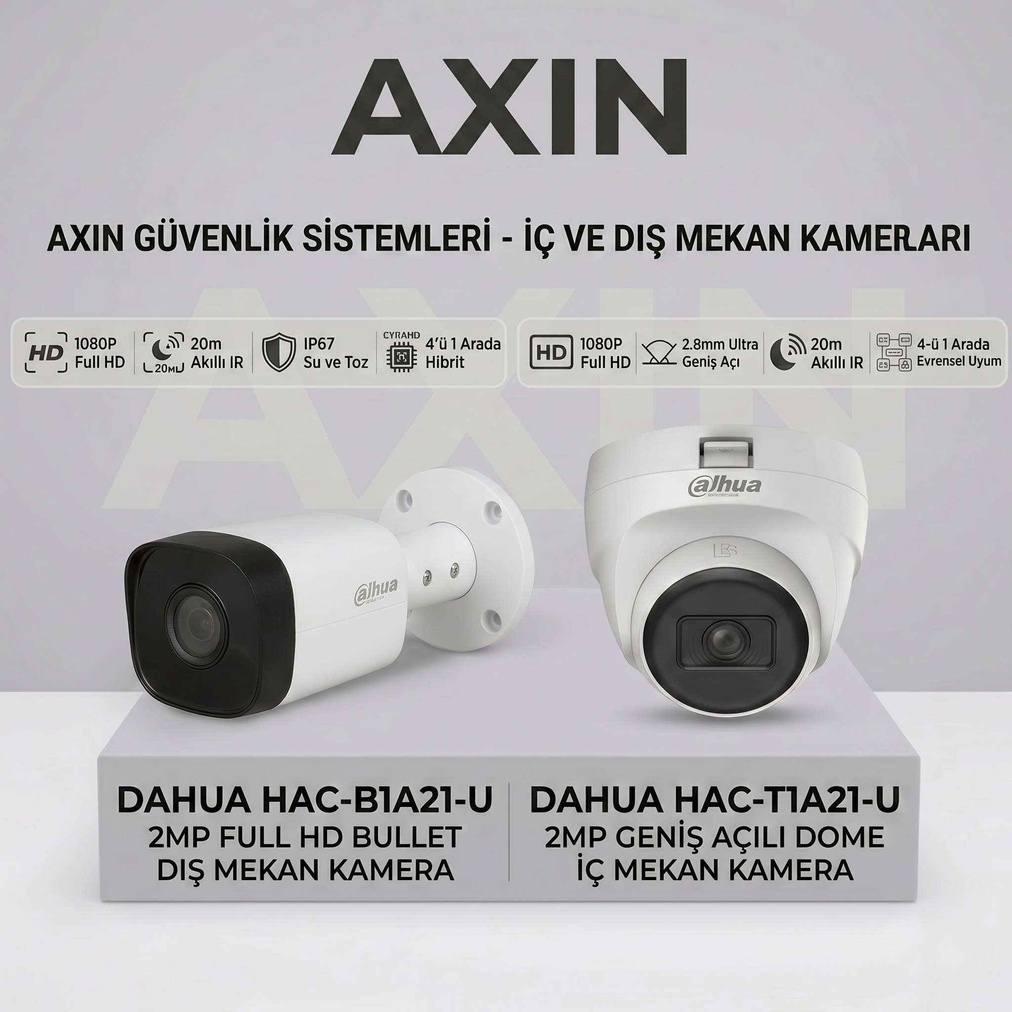 Dahua IR Gece Görüşlü Standart Güvenlik Kamerası - Set İçin