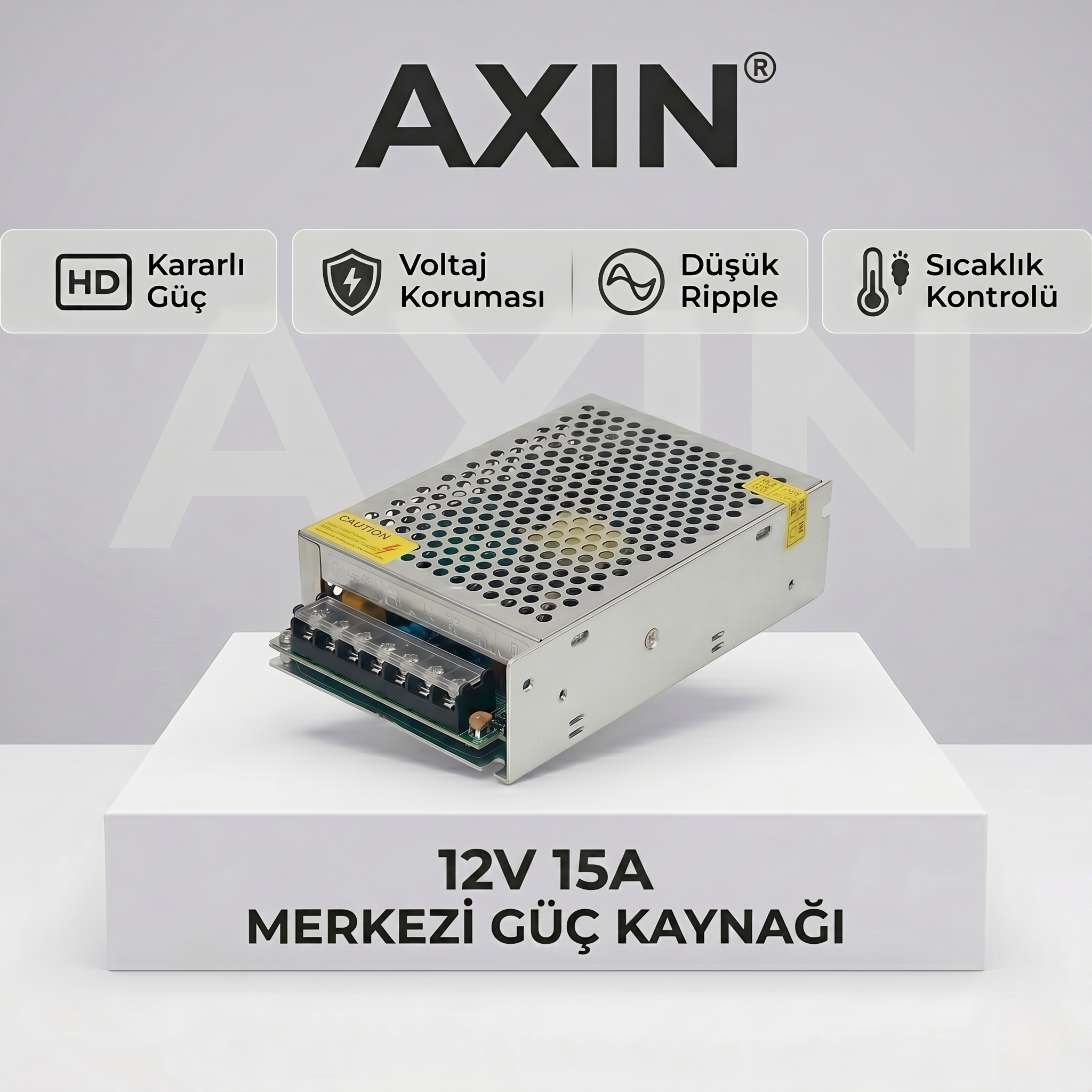 12V 15A Güç Adaptörü - Metal Kasa Güvenlik Kamera Sistemi Adaptörü