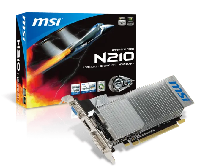 Msi N210 1GB GDDR3 64Bit Vga Dvi Hdmi Low Profile