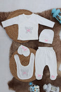 Sema Baby 5 Parça Hastane Çıkışı Zıbın Seti 0-3 Ay - Pink Butterfly