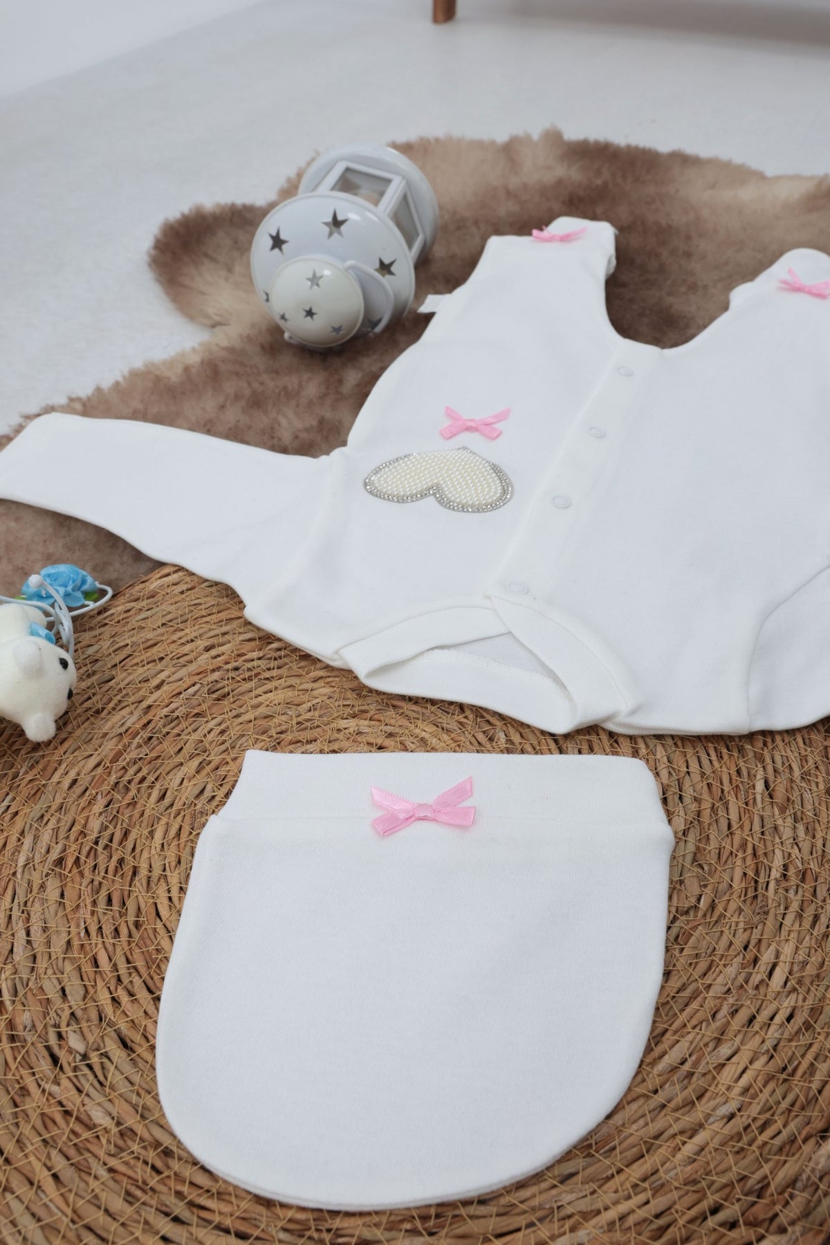 Sema Baby Pamuklu Bebek Tulum Seti 3-6 Ay - Love