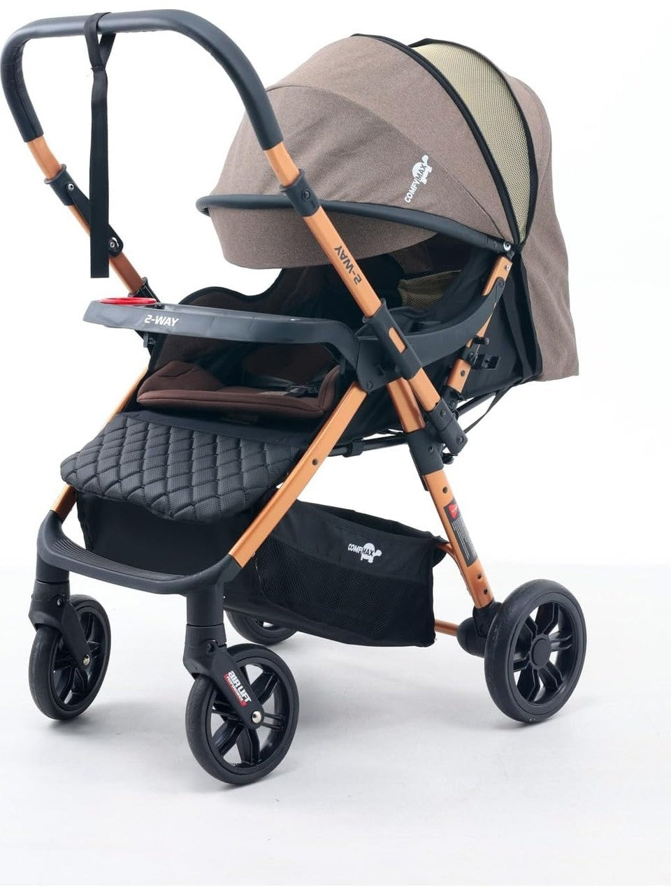 Comfymax 2-Way Çift Yönlü Bebek Arabası  – Wood Brown