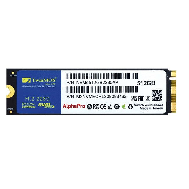 TwinMOS AlphaPro 512GB NVMe M.2 SSD(3600/3250Mb/s)